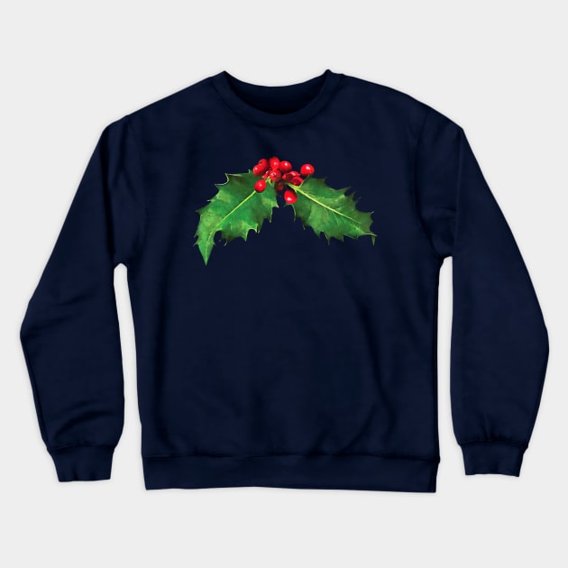 Christmas Holly Crewneck Sweatshirt by SusanSavad